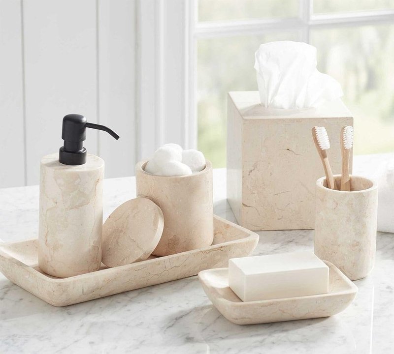 travertine bathroom accessories set natural stone bath designer stone bathroom set decorative luxury custom elegant stone travertine vanity accessories set