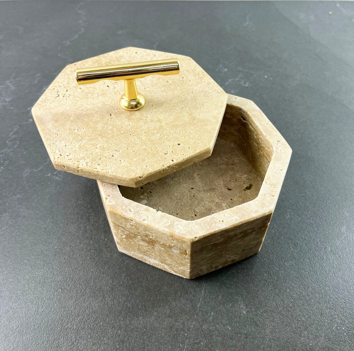 travertine brass handle hexagonal box stone hexagonal box design natural stone container storage box square stone organizer stone keepsake box